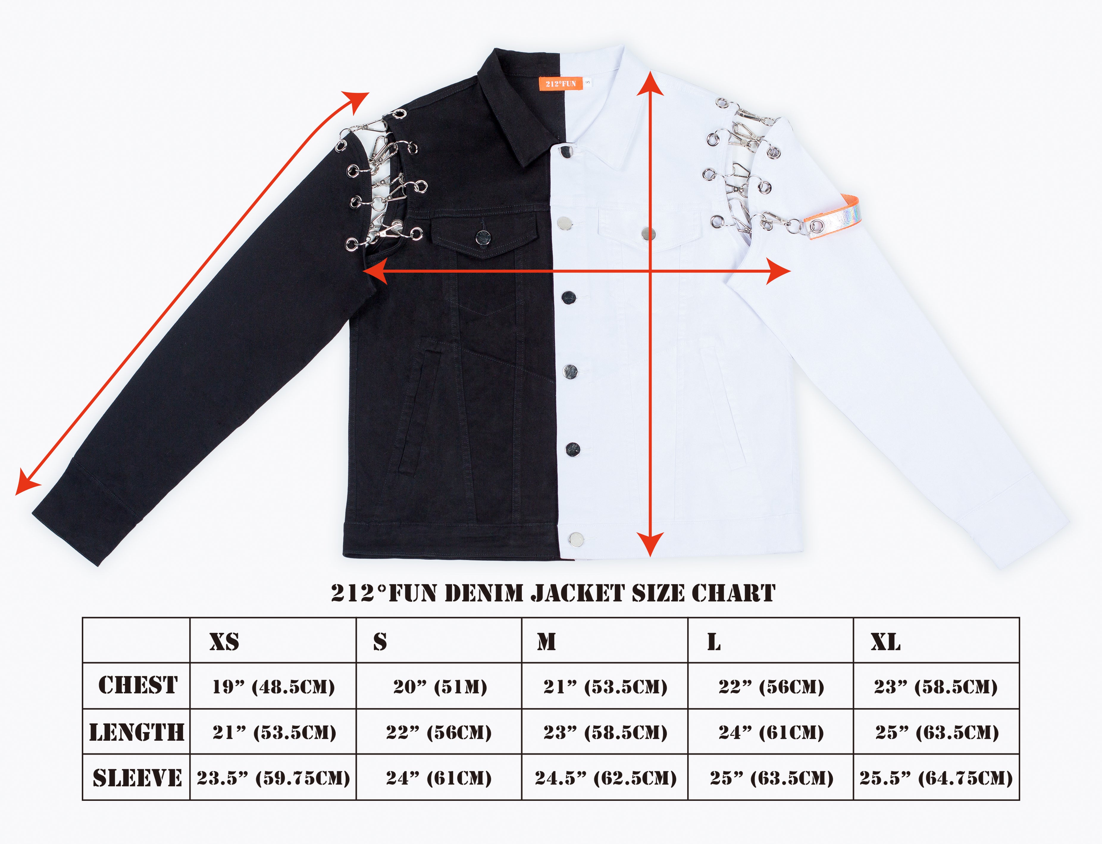 Half white half black jean jacket hotsell